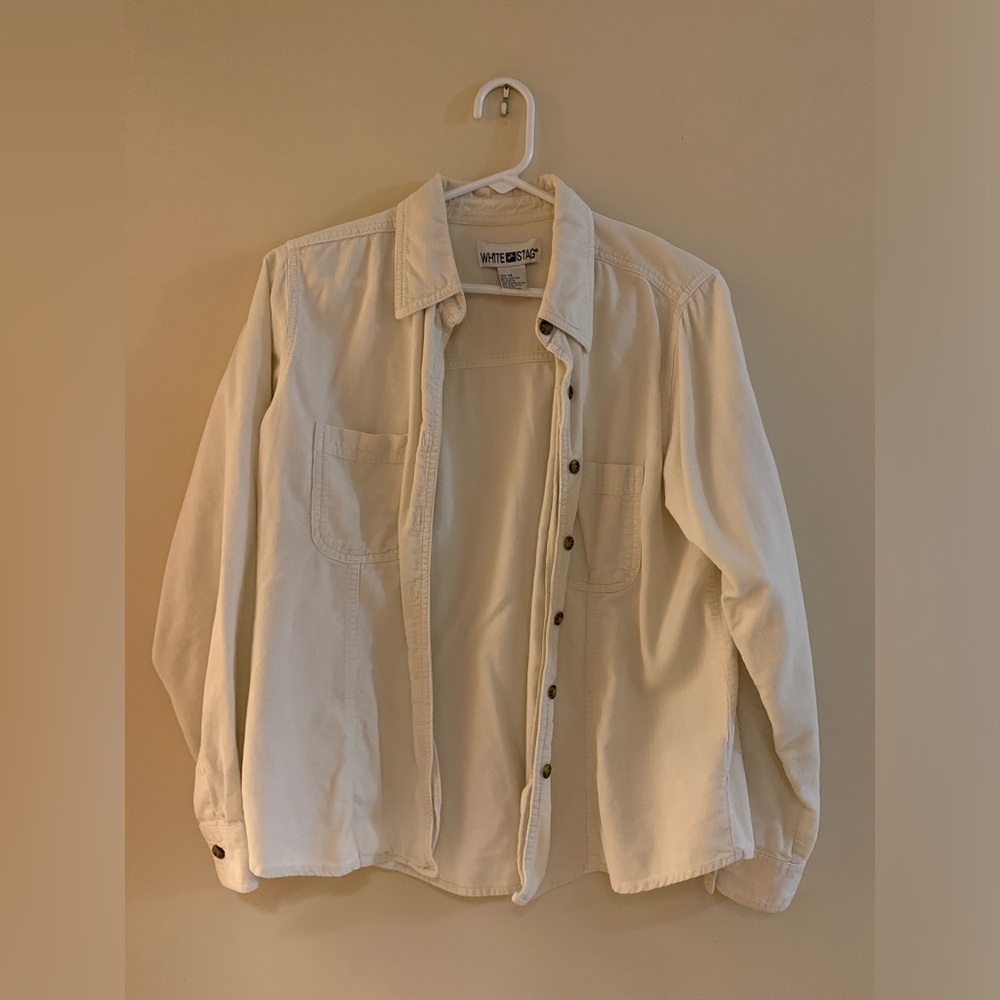 corduroy button up - white stag